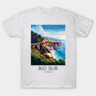 A Pop Art Travel Print of Big Sur - California - US T-Shirt